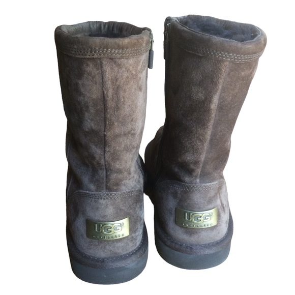 Ugg Roslyn Brown Suede Side Zip Mid Calf Boot Size 7 - Picture 7 of 12